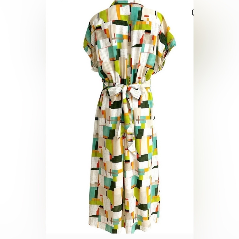 LDT Designer Darcy Patch Print. Buttoned Tie Front Maxi Dress in good condition - Picture 4 of 7